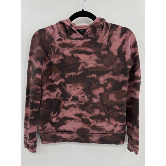 ATHLETA GIRL In Your Element 2.0 Pink Maroon Tie Dye Hoodie Sweater Size L (12) - Picture 2 of 5